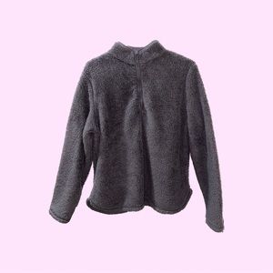 Purple Sherpa 1/4 zip sweater
